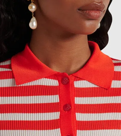 Dolce & Gabbana Striped Polo In Orange