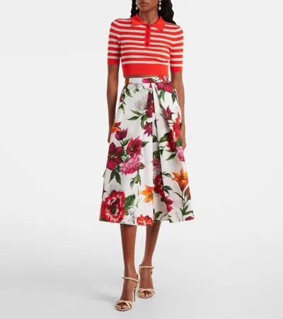 Dolce & Gabbana Striped Polo In Orange