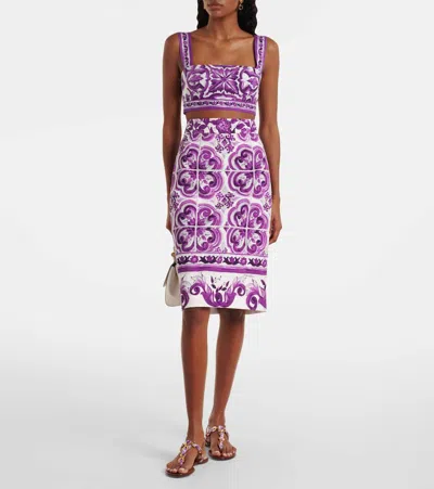 Dolce & Gabbana Printed Two-piece Set In Purple