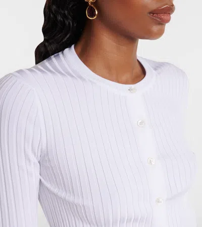 Dolce & Gabbana White Stretch Viscose Blend Cardigan In White