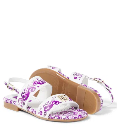 Dolce & Gabbana Majolica-print Sandals In White