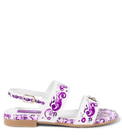 Dolce & Gabbana Majolica-print Sandals In White