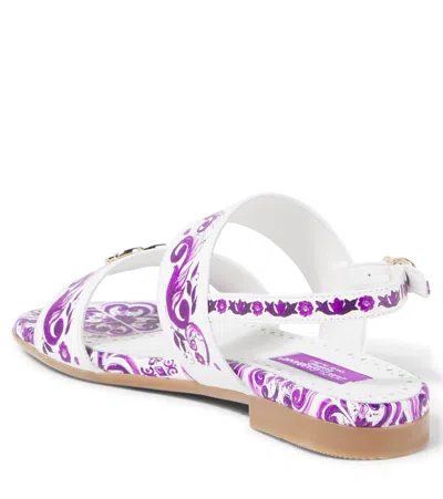Dolce & Gabbana Majolica-print Sandals In White