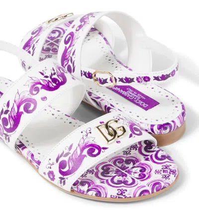 Dolce & Gabbana Majolica-print Sandals In White