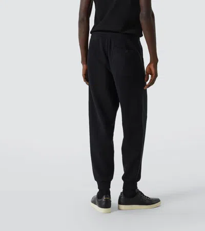 Tom Ford Black Cotton Fleece Sweatpants In Animal Print
