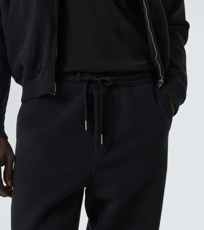 Tom Ford Black Cotton Fleece Sweatpants In Animal Print