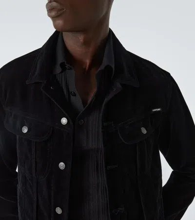 Tom Ford Classic Black Pique Polo With Textured Finish