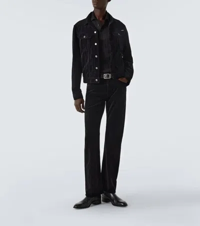 Tom Ford Classic Black Pique Polo With Textured Finish