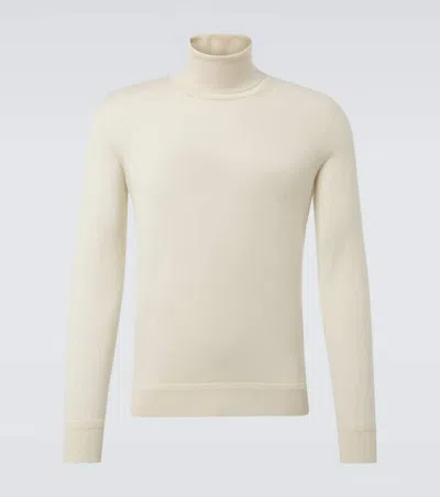 Tom Ford Soft Cashmere Blend Roll Neck Sweater In Neutral