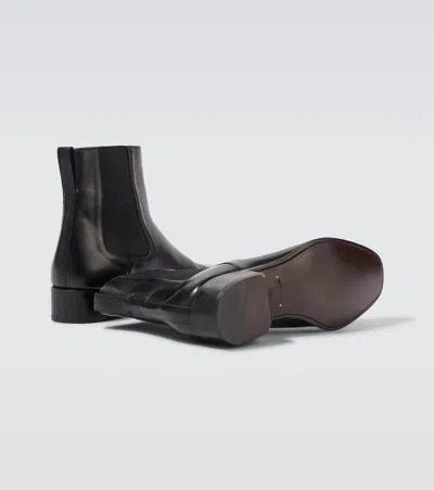 Tom Ford Edgar Polished Leather Chelsea Boots In Black