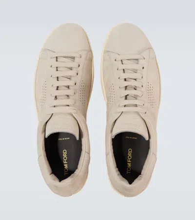 Tom Ford Warwick Leather Sneakers In Neutral