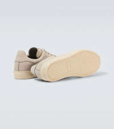 Tom Ford Warwick Leather Sneakers In Neutral