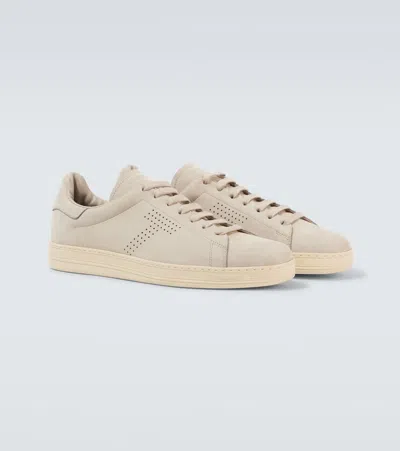 Tom Ford Warwick Leather Sneakers In Neutral