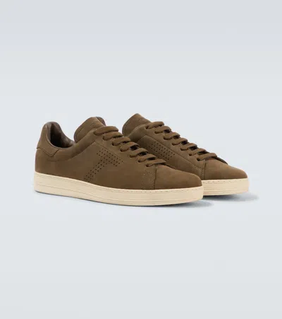Tom Ford Warwick Leather Sneakers In Brown
