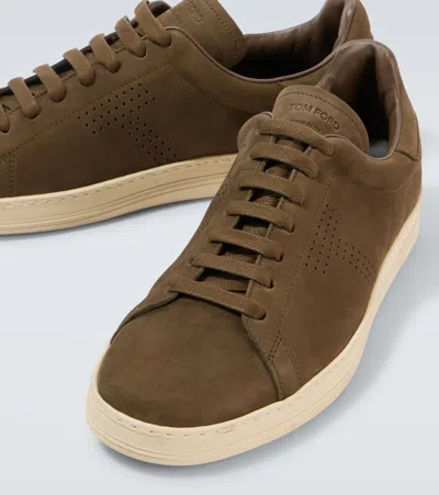 Tom Ford Warwick Leather Sneakers In Brown