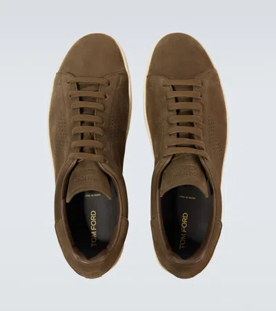 Tom Ford Warwick Leather Sneakers In Brown