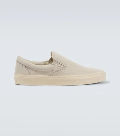 Tom Ford Jude Leather Slip-on Sneakers In Neutral
