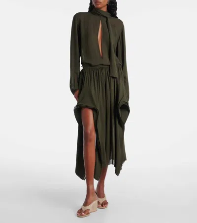 Alaïa Cube 75 Suede Wedge Thong Mules In Neutral