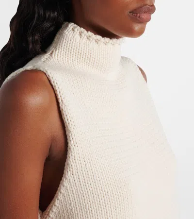 Alaïa Cropped Cotton-blend Top In White
