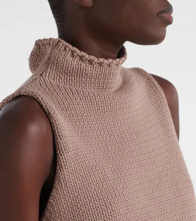 Alaïa Cropped Cotton-blend Top In Pink