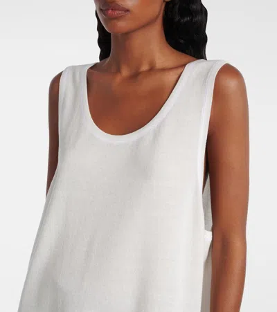 Alaïa Cotton And Wool-blend Tank Midi Dress In White