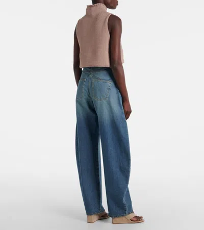 Alaïa Cropped Cotton-blend Top In Pink