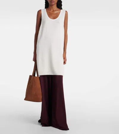 Alaïa Cotton And Wool-blend Tank Midi Dress In White