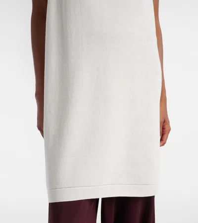 Alaïa Cotton And Wool-blend Tank Midi Dress In White