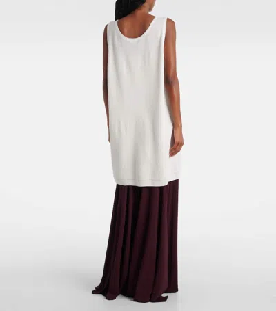 Alaïa Cotton And Wool-blend Tank Midi Dress In White