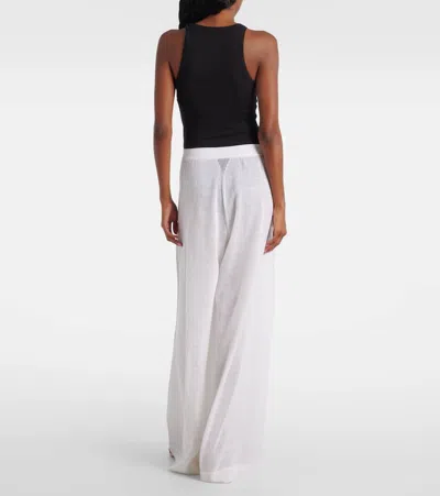 Alaïa Linen And Silk Wide-leg Pants In White