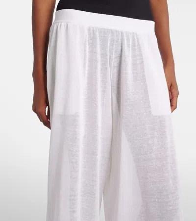 Alaïa Linen And Silk Wide-leg Pants In White