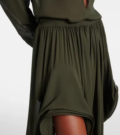 Alaïa Ruffled Georgette Pants In Black