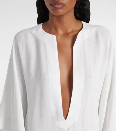 Alaïa Oversized Crêpe Kaftan In White