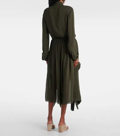 Alaïa Ruffled Georgette Pants In Black