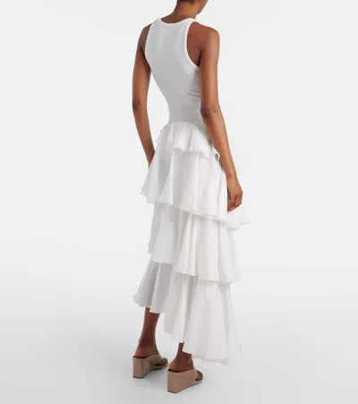 Alaïa Asymmetric Cotton And Linen Maxi Skirt In White