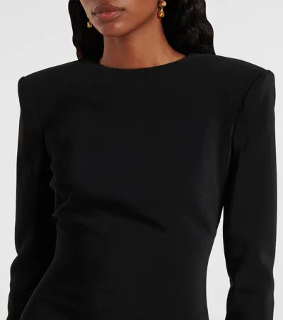 Oscar De La Renta Long-sleeve Keyhole Back Gown With Butterfly Details In Black
