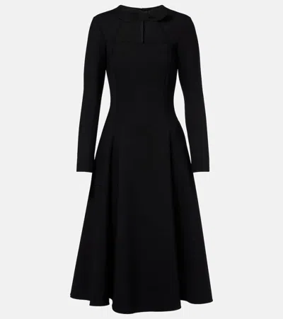 Oscar De La Renta Cutout Wool-blend Cocktail Dress In Black