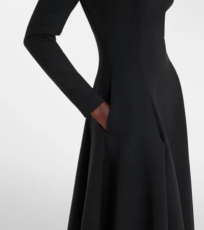 Oscar De La Renta Cutout Wool-blend Cocktail Dress In Black