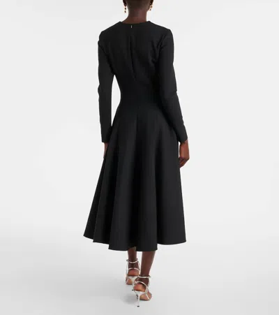 Oscar De La Renta Cutout Wool-blend Cocktail Dress In Black