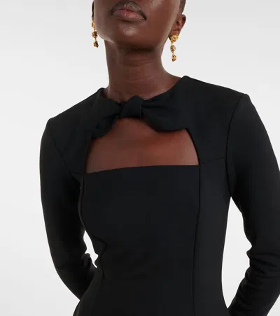 Oscar De La Renta Cutout Wool-blend Cocktail Dress In Black