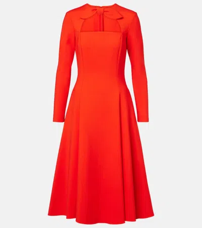 Oscar De La Renta Cutout Wool-blend Cocktail Dress In Red
