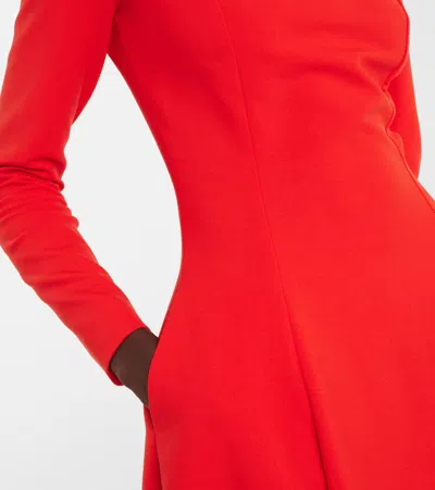 Oscar De La Renta Cutout Wool-blend Cocktail Dress In Red