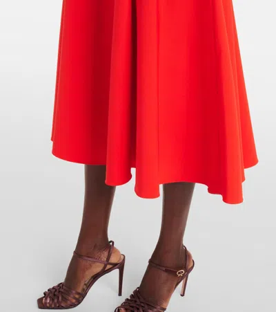 Oscar De La Renta Cutout Wool-blend Cocktail Dress In Red
