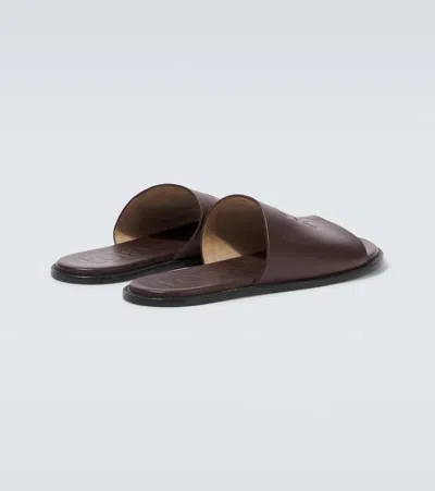 Loewe Flex Anagram Slide In Soft Calfskin In Burgundy