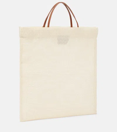 The Row Barn Leather-trimmed Tote Bag