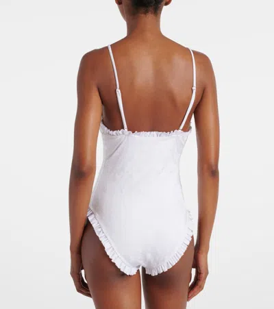 Chloé Ruffle-trim Eyelet Nylon One-piece