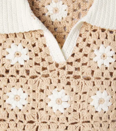 Zimmermann Cascadian Crochet Cotton Polo Shirt