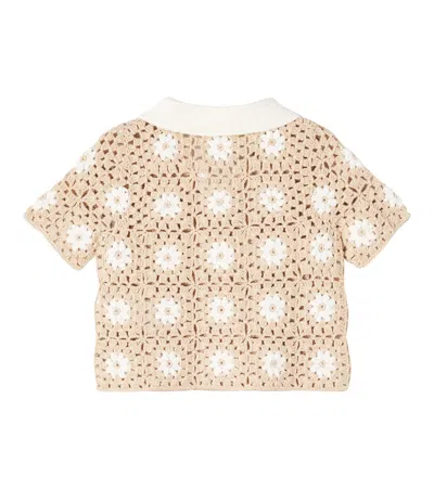 Zimmermann Cascadian Crochet Cotton Polo Shirt