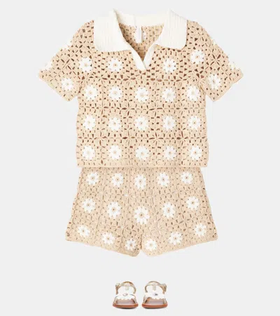 Zimmermann Cascadian Crochet Cotton Polo Shirt