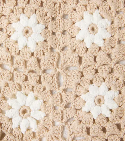 Zimmermann Cotton Crochet Cascadian Shorts In Nude